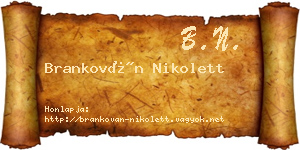 Brankován Nikolett névjegykártya